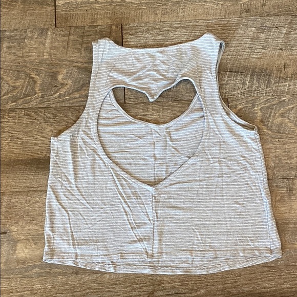 Gray and White Striped Women's Tank Top - Picture 11 of 11